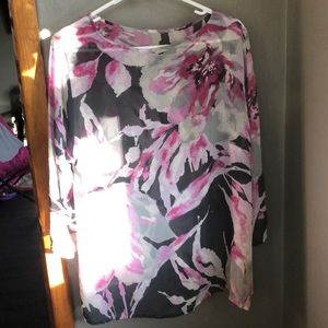 Sheer floral blouse